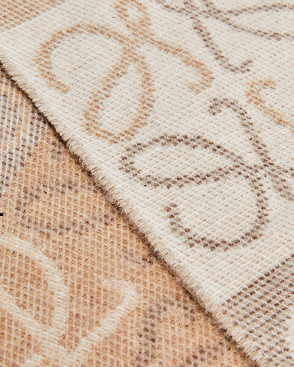 Scarf in wool and cashmere, white/beige color