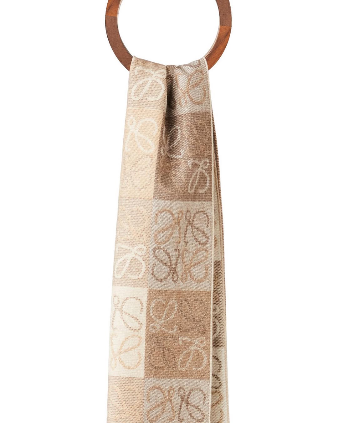 Scarf in wool and cashmere, white/beige color