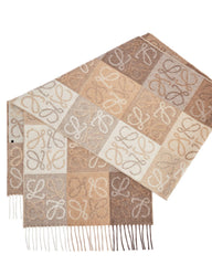 Scarf in wool and cashmere, white/beige color